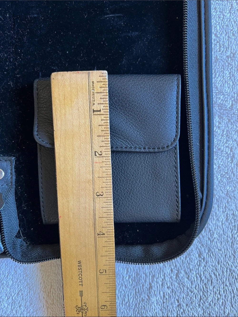 Black Leather Travel Tie Case